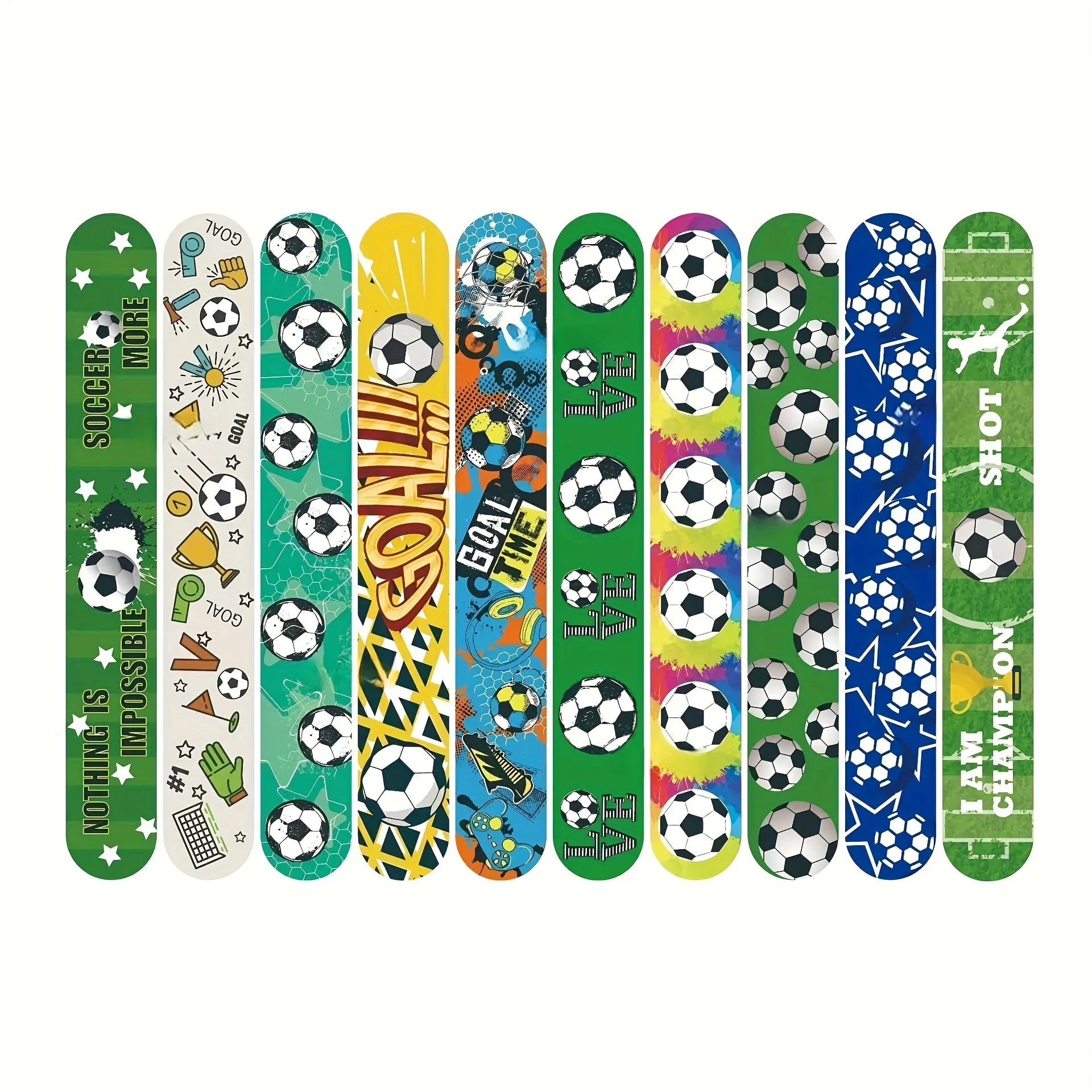 10pcs Football Slap Bracelets Perfect Sports Party Gift Set