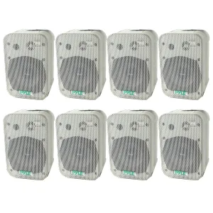 2 PYLE  5.25" 2-Way White In/Outdoor Waterproof Home Theater Speakers (8 Pack)