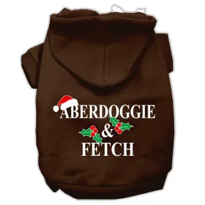 Aberdoggie Christmas Screen Print Pet Hoodies Brown Size XXXL(20)