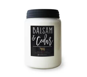 Balsam & Cedar 26oz Farmhouse Jar Candle by Milkhouse Candle Co.