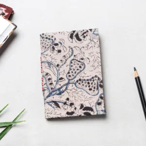 Beige - Kalamkari Fabric Cover Handmade Paper Notebook (13 x 9 cm)