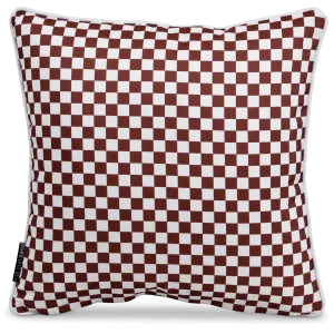 Bondi Chestnut Check - 45 x 45 cm Piped Outdoor Cushion