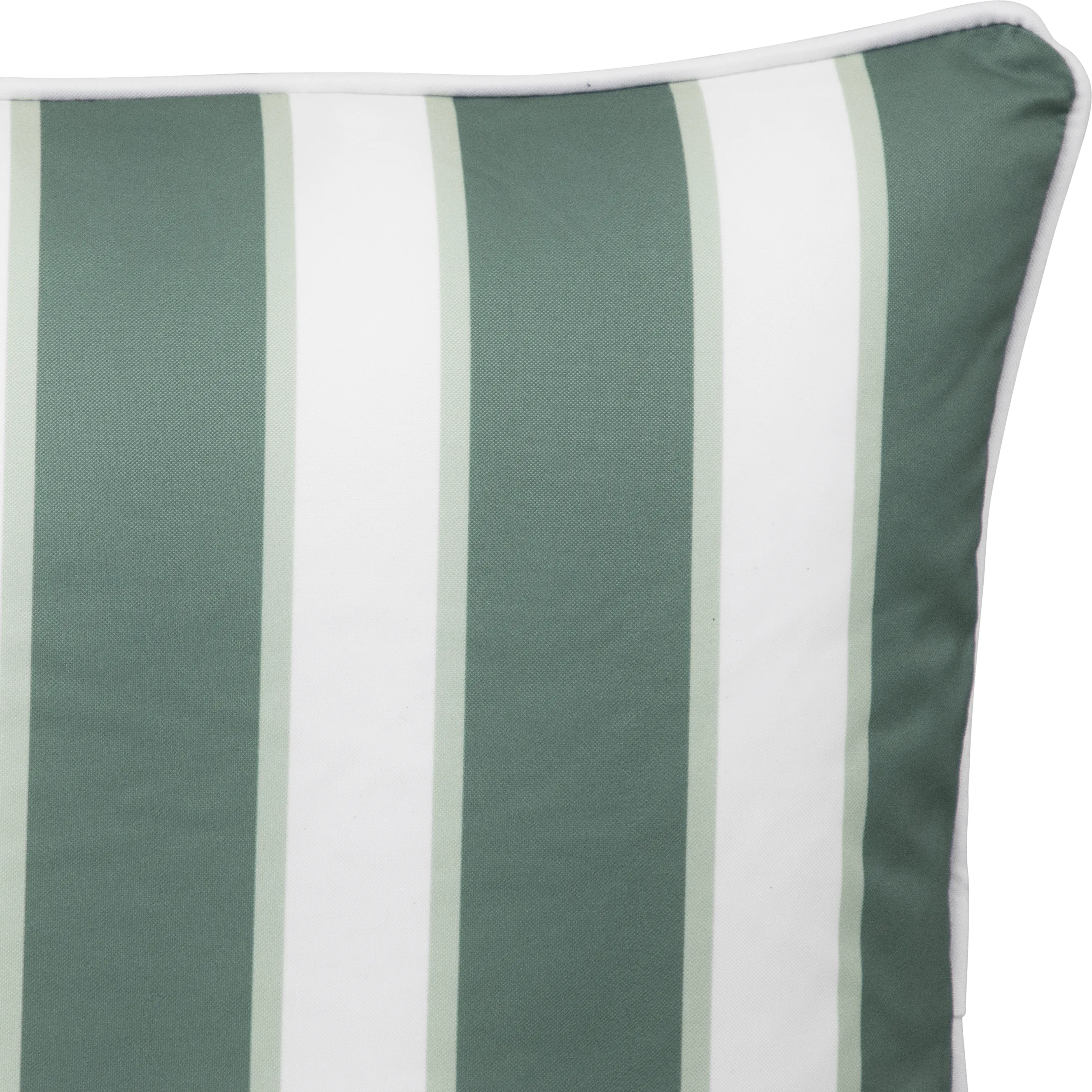 Bondi Stripe Forest Green - 45 x 45 cm Piped Outdoor Cushion