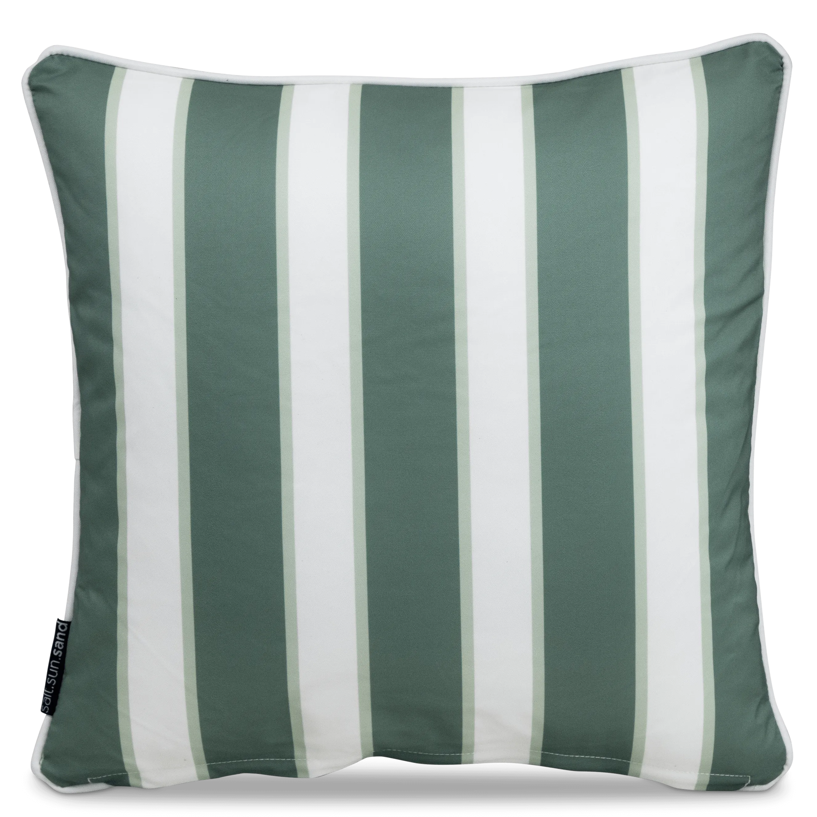 Bondi Stripe Forest Green - 45 x 45 cm Piped Outdoor Cushion