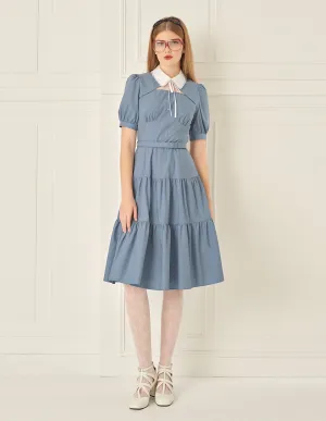 BORA AKSU Puff Sleeve Peter Pan Collar Waist Dress