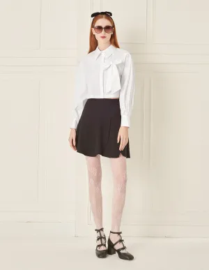 BORA AKSU Three-Dimensional Bow Lapel Cotton Blouse