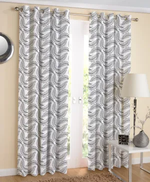 Cotton Wings Leaf Long 9ft Door Curtains Pack Of 2