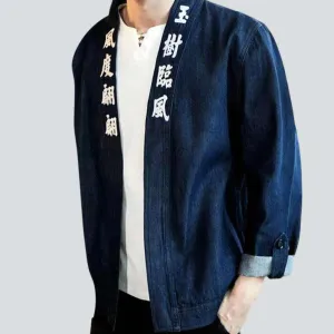 Dark kimono men's jean jacket