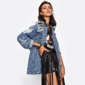 Destroyed Boyfriend Denim Jacket