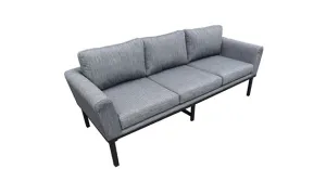 Duoyes Outdoor Padded Sofa, Padded Tri-Seat or Armchair Sofa in Aluminum Frame with Cushions