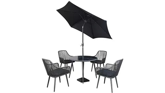 Duoyes Wicker Outdoor Dining Chair, Elegant Dining Armchair in Aluminum Frame with Cushion