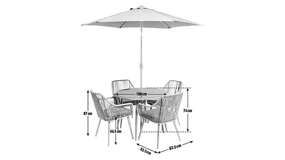 Duoyes Wicker Outdoor Dining Chair, Elegant Dining Armchair in Aluminum Frame with Cushion