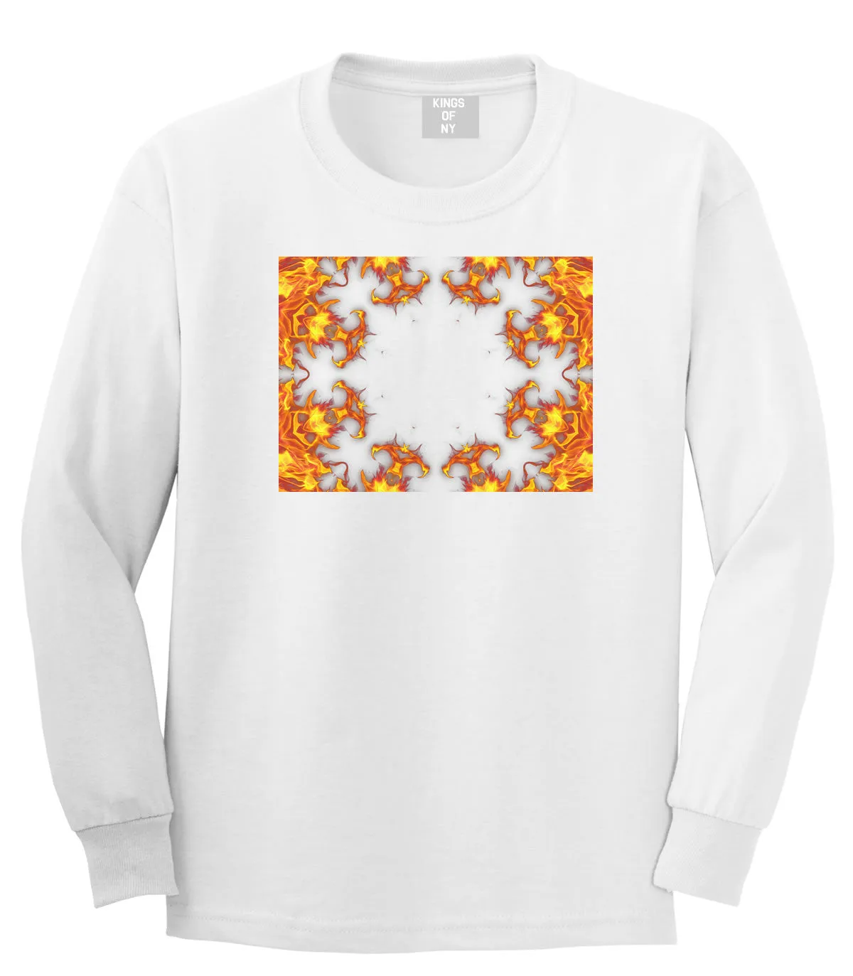 Flames of Fire Gold Frame Long Sleeve T-Shirt