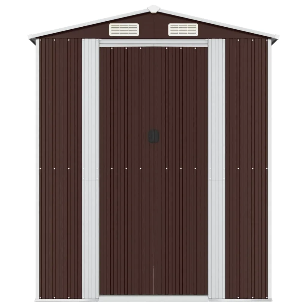 Garden Shed Dark Brown 192x689x223 cm Galvanised Steel