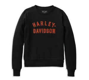 Harley-Davidson Women's Essence Applique' Crewneck Pullover - Black 99117-22VW