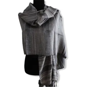 Helyat Handwoven Shawl - Shades of Gray