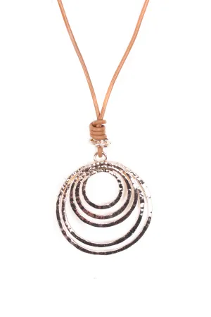 Lagenlook Multiple Hoops Long Necklace in Rose Gold