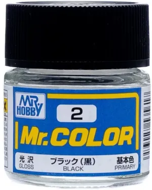 Mr. Hobby C2 Mr. Color Gloss Black Lacquer Paint 10ml