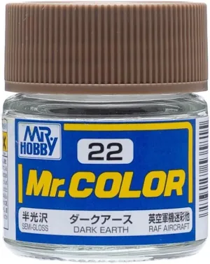 Mr. Hobby C22 Mr. Color Semi Gloss Dark Earth Lacquer Paint 10ml