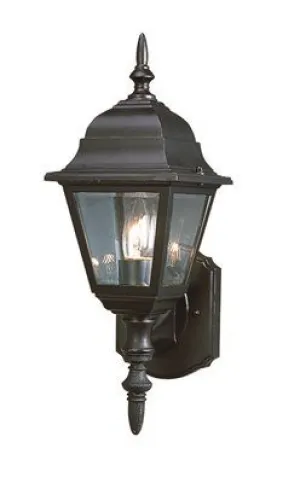 Outdoor Wall Lantern Die Cast Aluminum Black 6 X 16-3/4 X 6-1/2 Inch  Uses (1) 100-Watt Medium Base Lamp