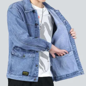 Oversized side pocket denim jacket