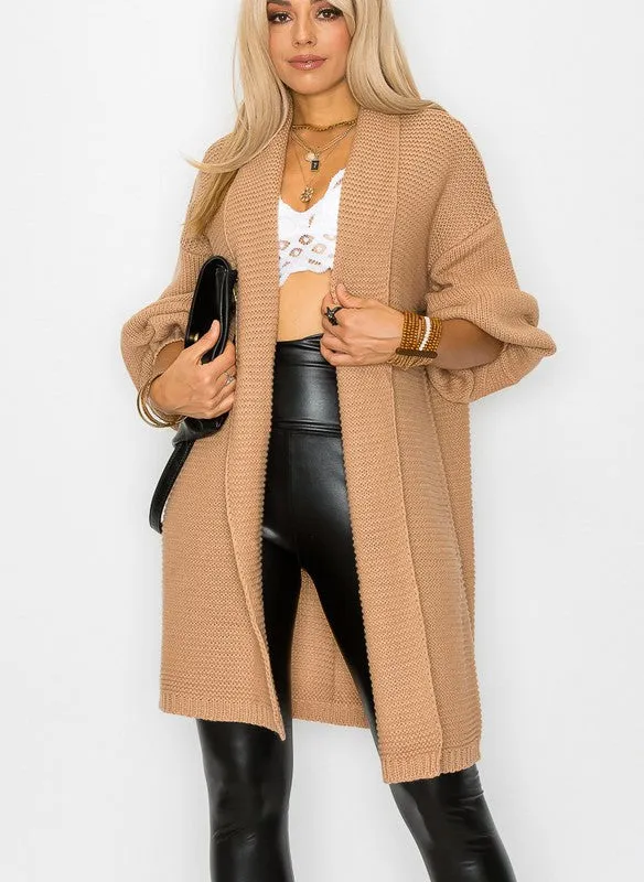 The Telluride Long Sleeve Knit Cardigan in Camel