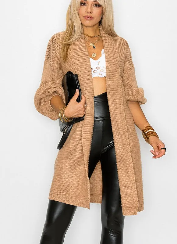 The Telluride Long Sleeve Knit Cardigan in Camel