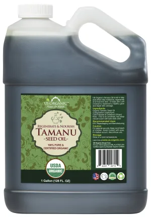 US Organic Tamanu Oil, 100% Pure Certified USDA Organic, 128 oz (1 Gallon)