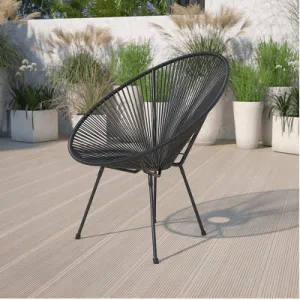 Valencia Oval Comfort Series Take Ten Black Rattan Lounge Chair